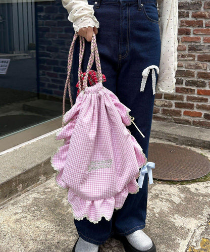 HELLO.SANFRANCISCO ハローサンフランシスコ 傘繩荷葉邊設計 束口揹包