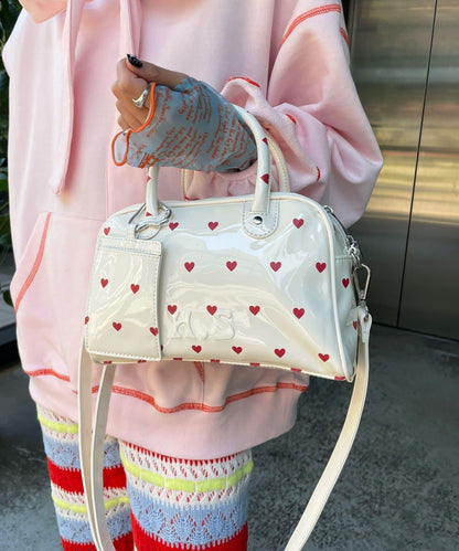 HELLO.SANFRANCISCO ハローサンフランシスコ 心形印花漆皮迷你波士頓包