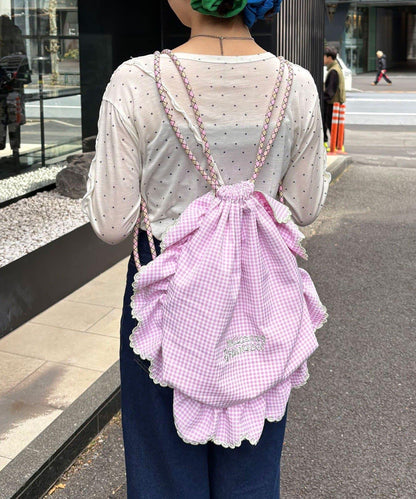 HELLO.SANFRANCISCO ハローサンフランシスコ 傘繩荷葉邊設計 束口揹包