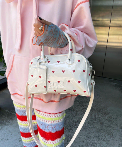 HELLO.SANFRANCISCO ハローサンフランシスコ 心形印花漆皮迷你波士頓包