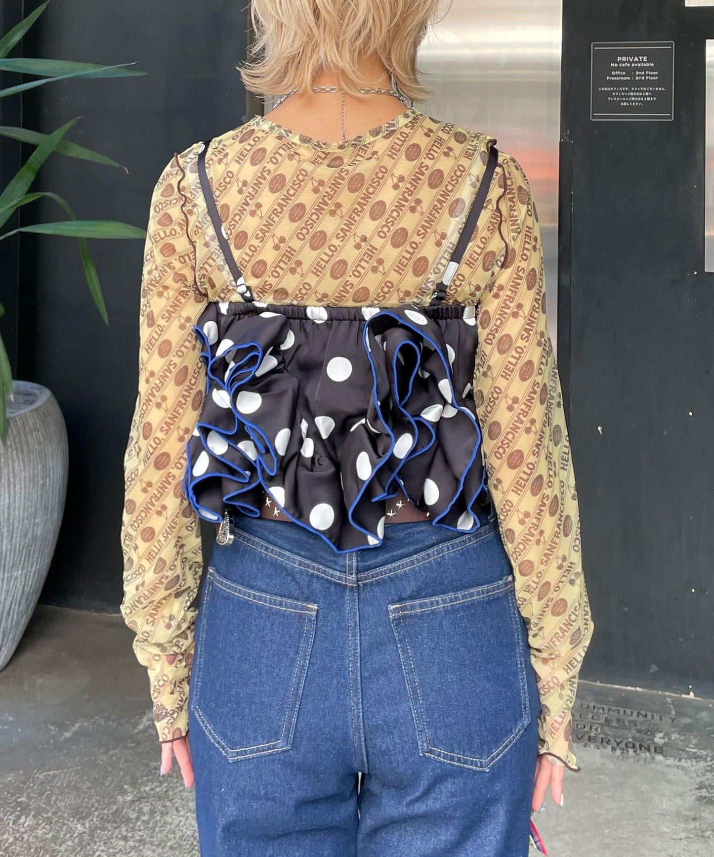 HELLO.SANFRANCISCO ハローサンフランシスコ 波點荷葉邊背心