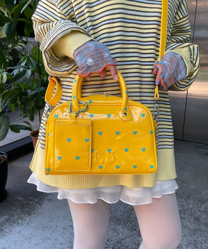 HELLO.SANFRANCISCO ハローサンフランシスコ 心形印花漆皮迷你波士頓包