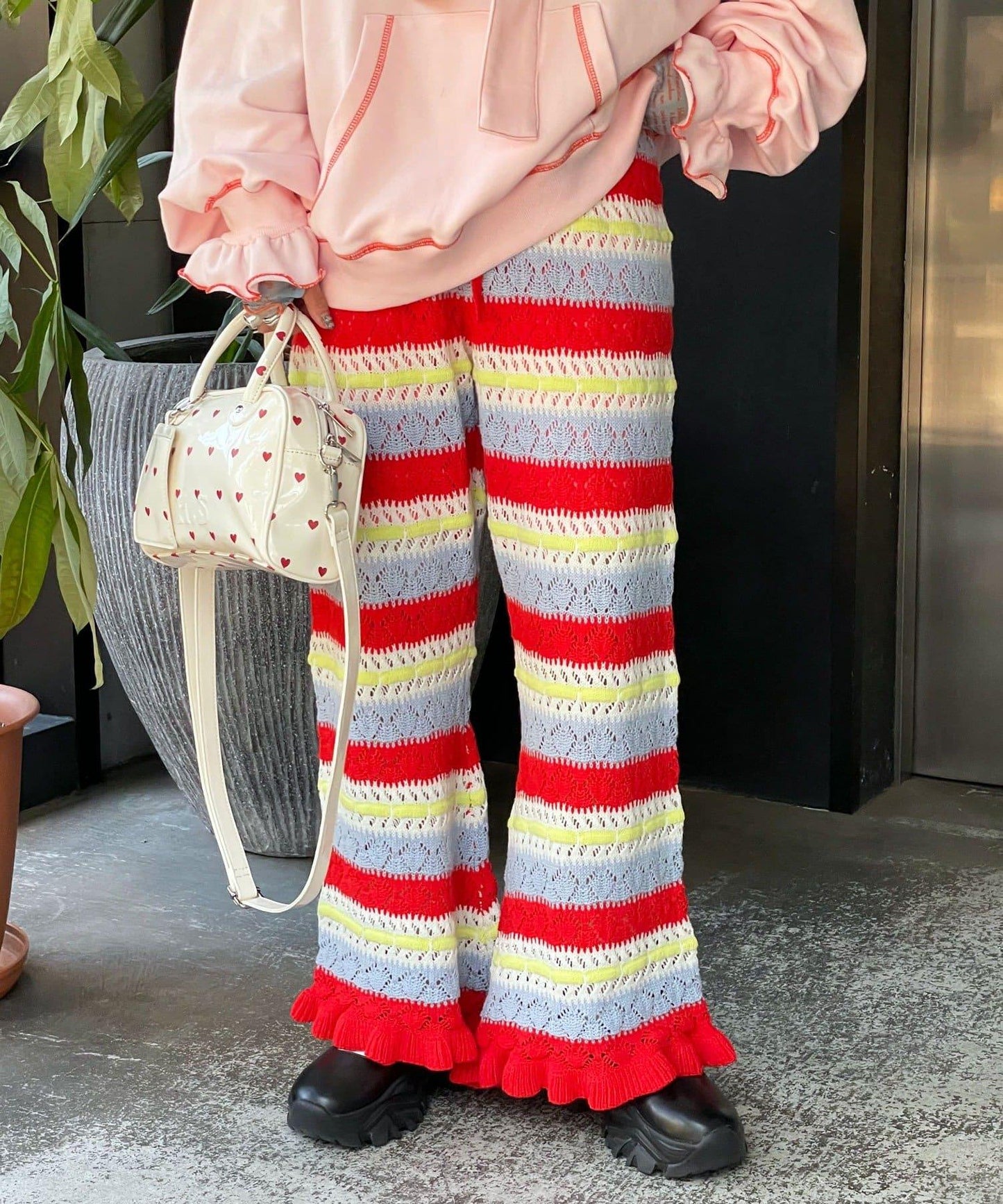 HELLO.SANFRANCISCO ハローサンフランシスコ 心形印花漆皮迷你波士頓包