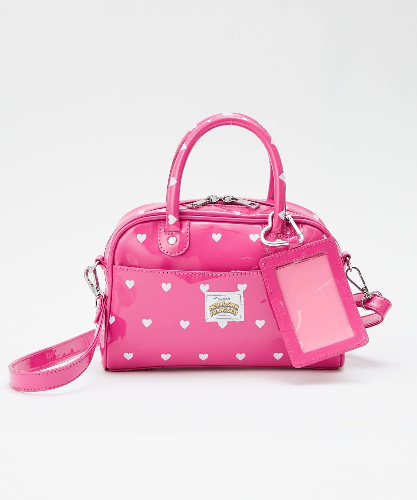 HELLO.SANFRANCISCO ハローサンフランシスコ 心形印花漆皮迷你波士頓包
