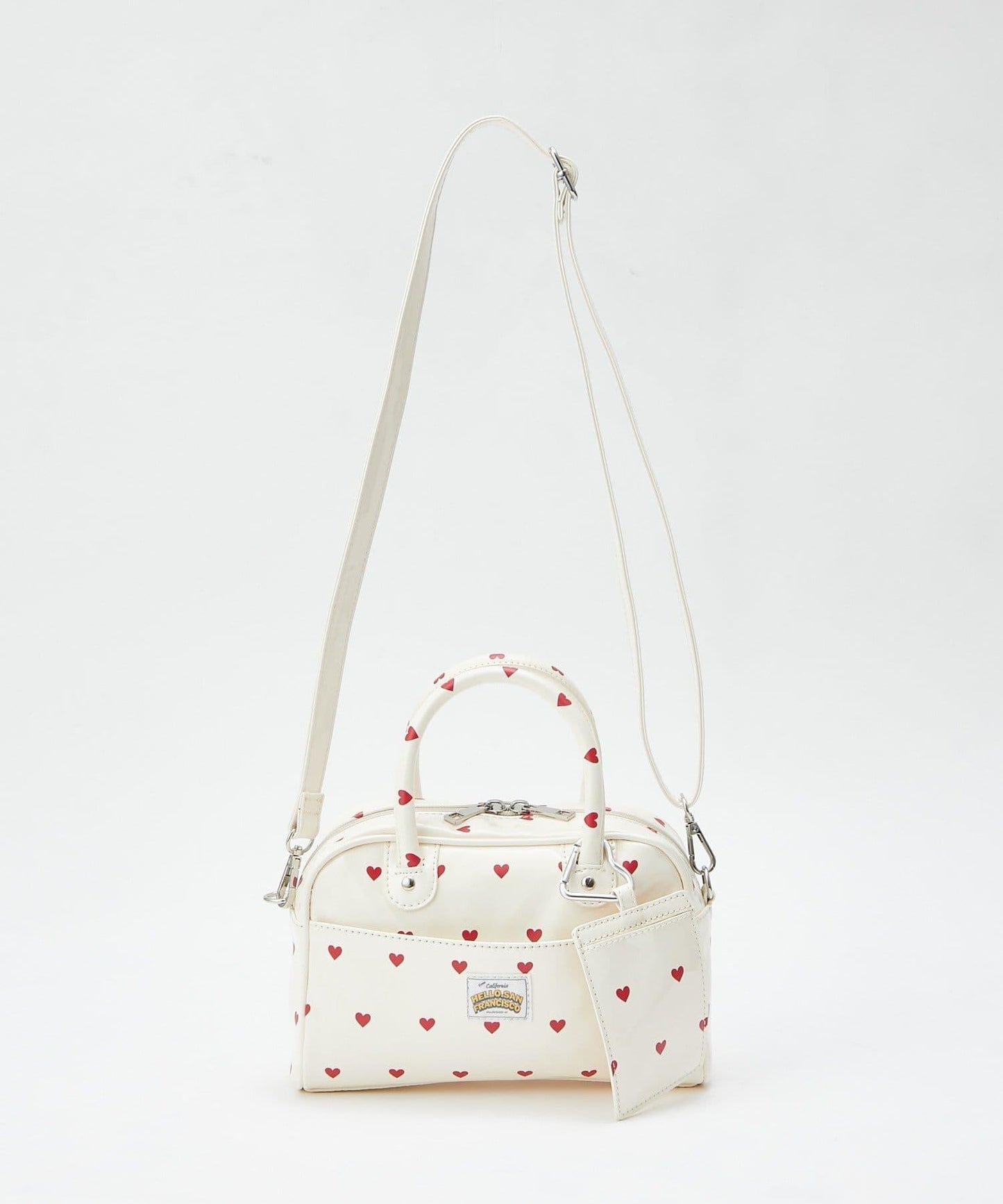 HELLO.SANFRANCISCO ハローサンフランシスコ 心形印花漆皮迷你波士頓包