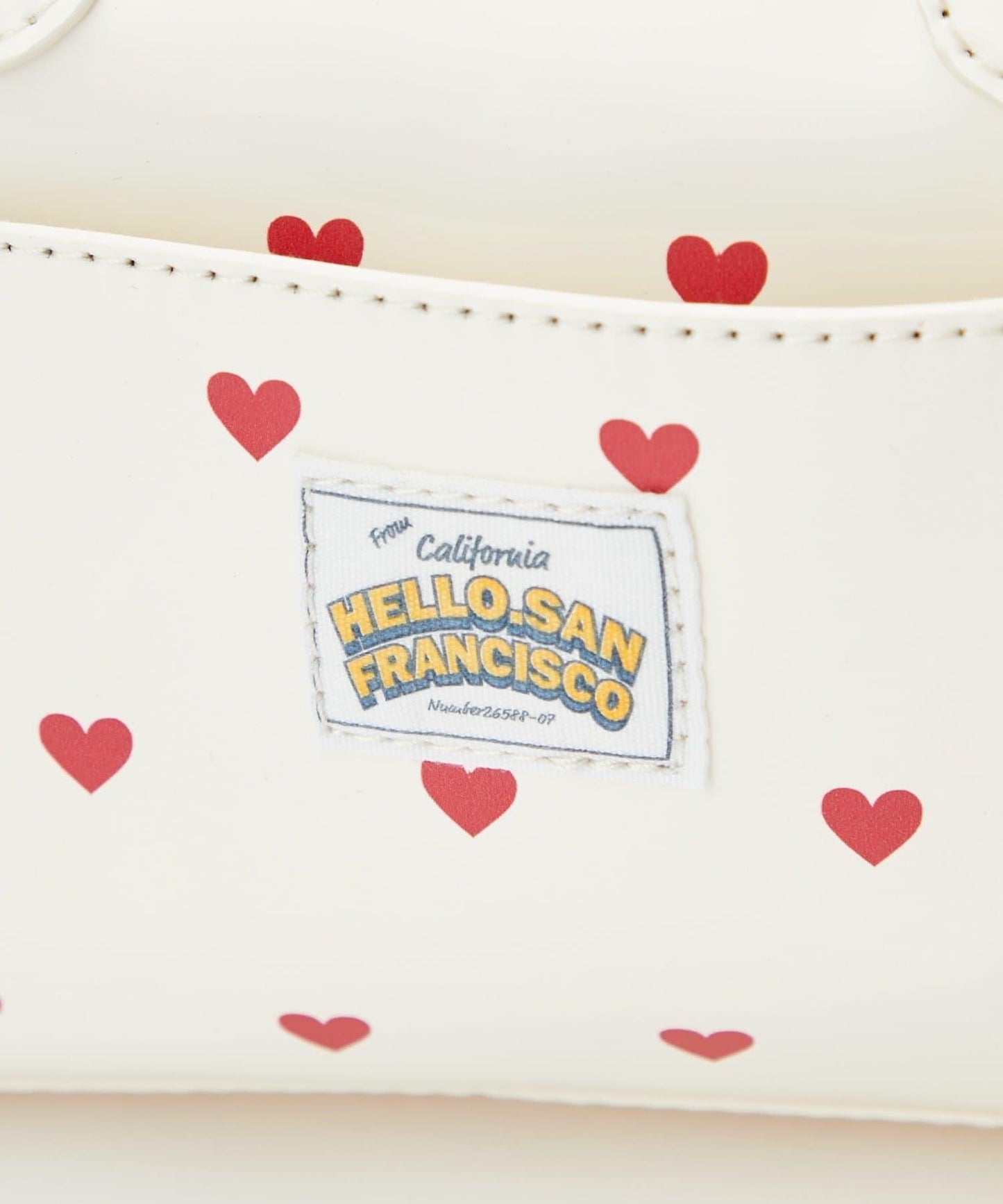 HELLO.SANFRANCISCO ハローサンフランシスコ 心形印花漆皮迷你波士頓包