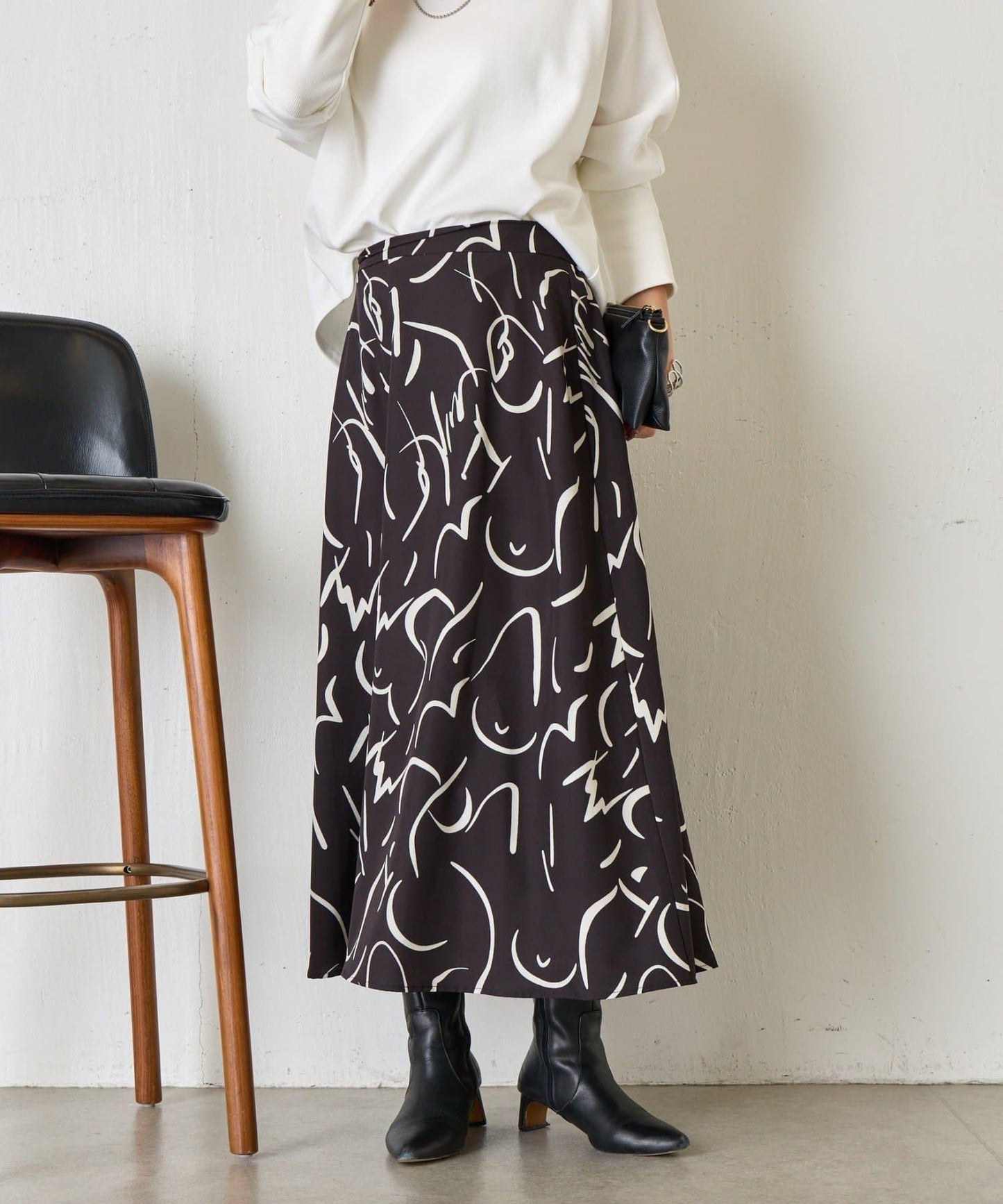 條紋圖案 傘擺款 半身裙