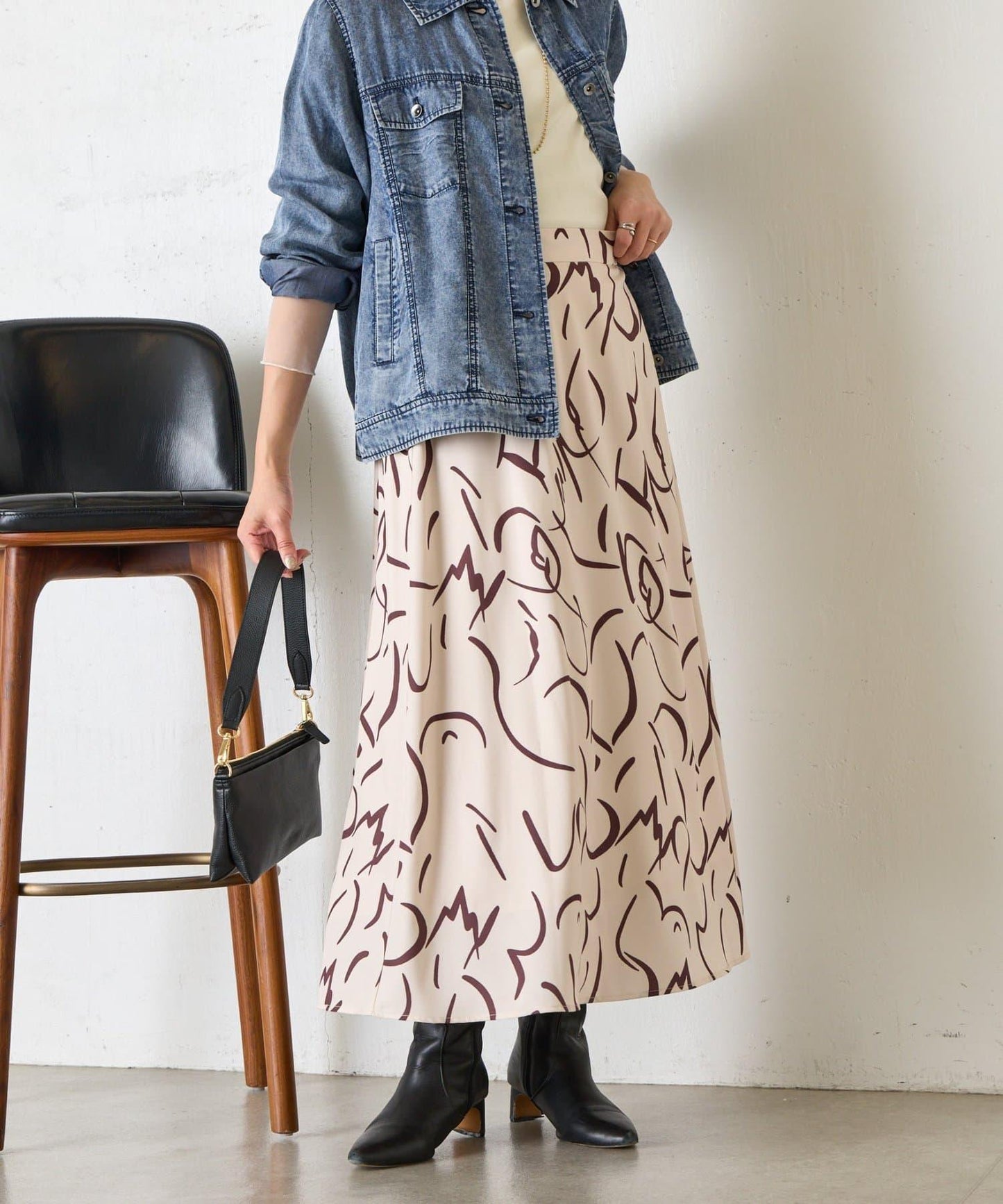 條紋圖案 傘擺款 半身裙