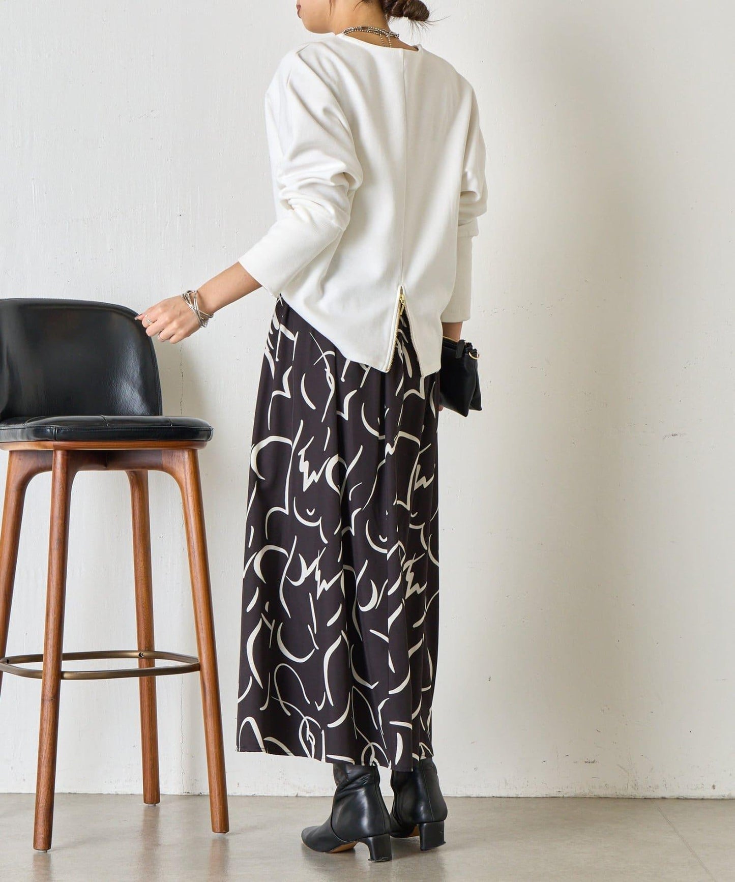 條紋圖案 傘擺款 半身裙