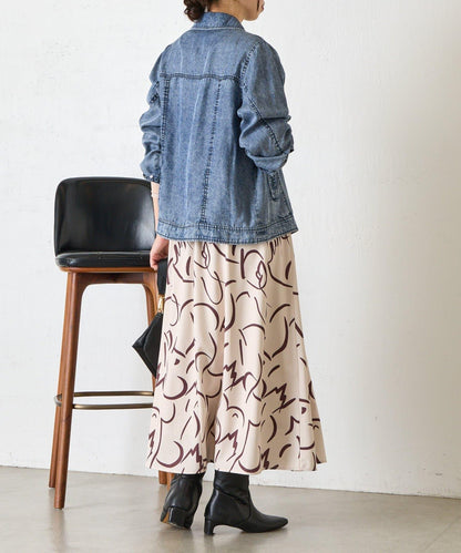 條紋圖案 傘擺款 半身裙