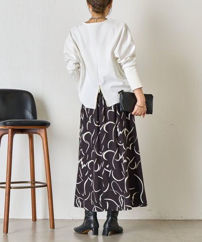 條紋圖案 傘擺款 半身裙