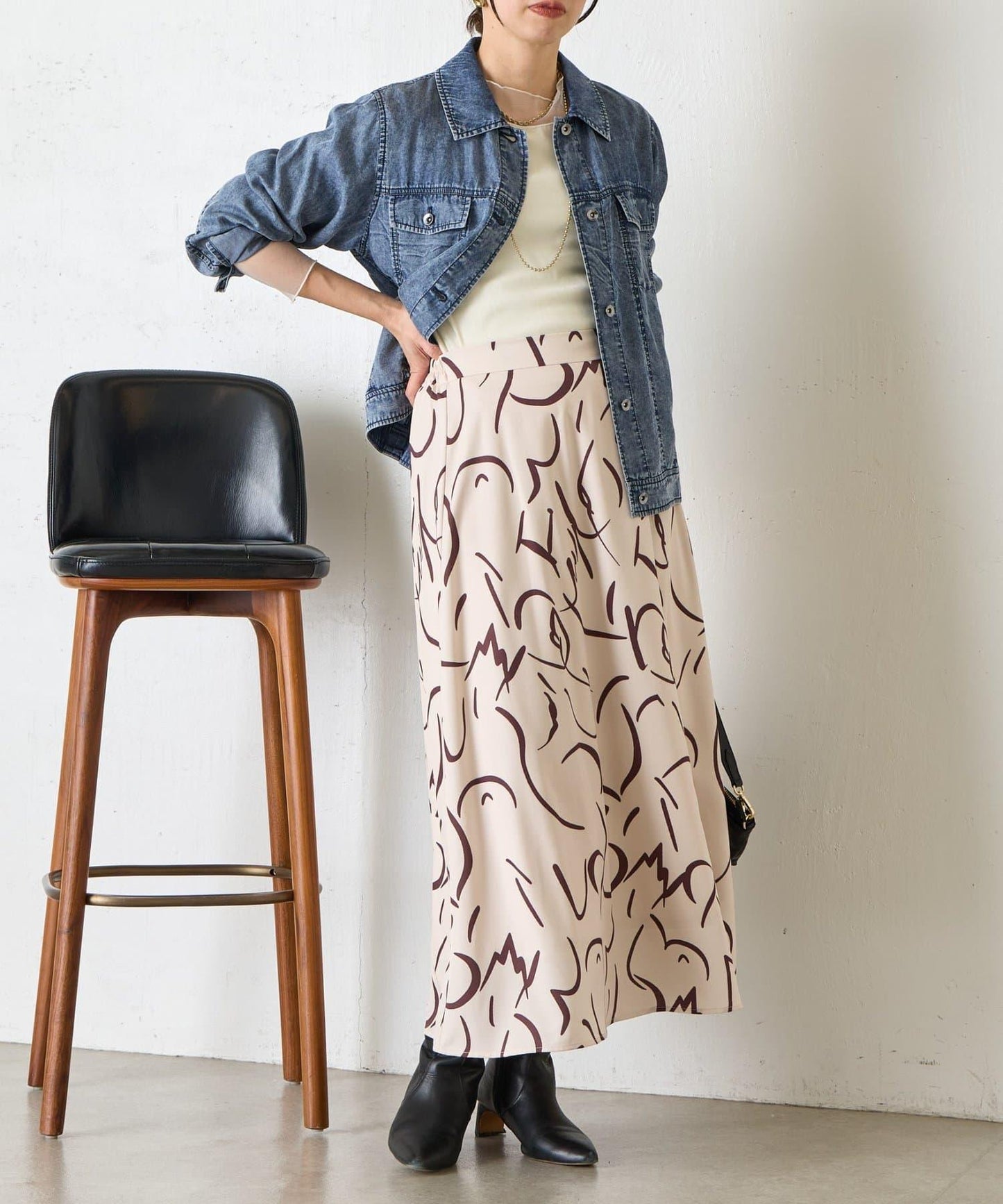 條紋圖案 傘擺款 半身裙