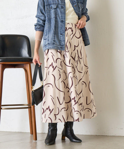 條紋圖案 傘擺款 半身裙