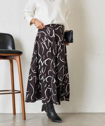 條紋圖案 傘擺款 半身裙