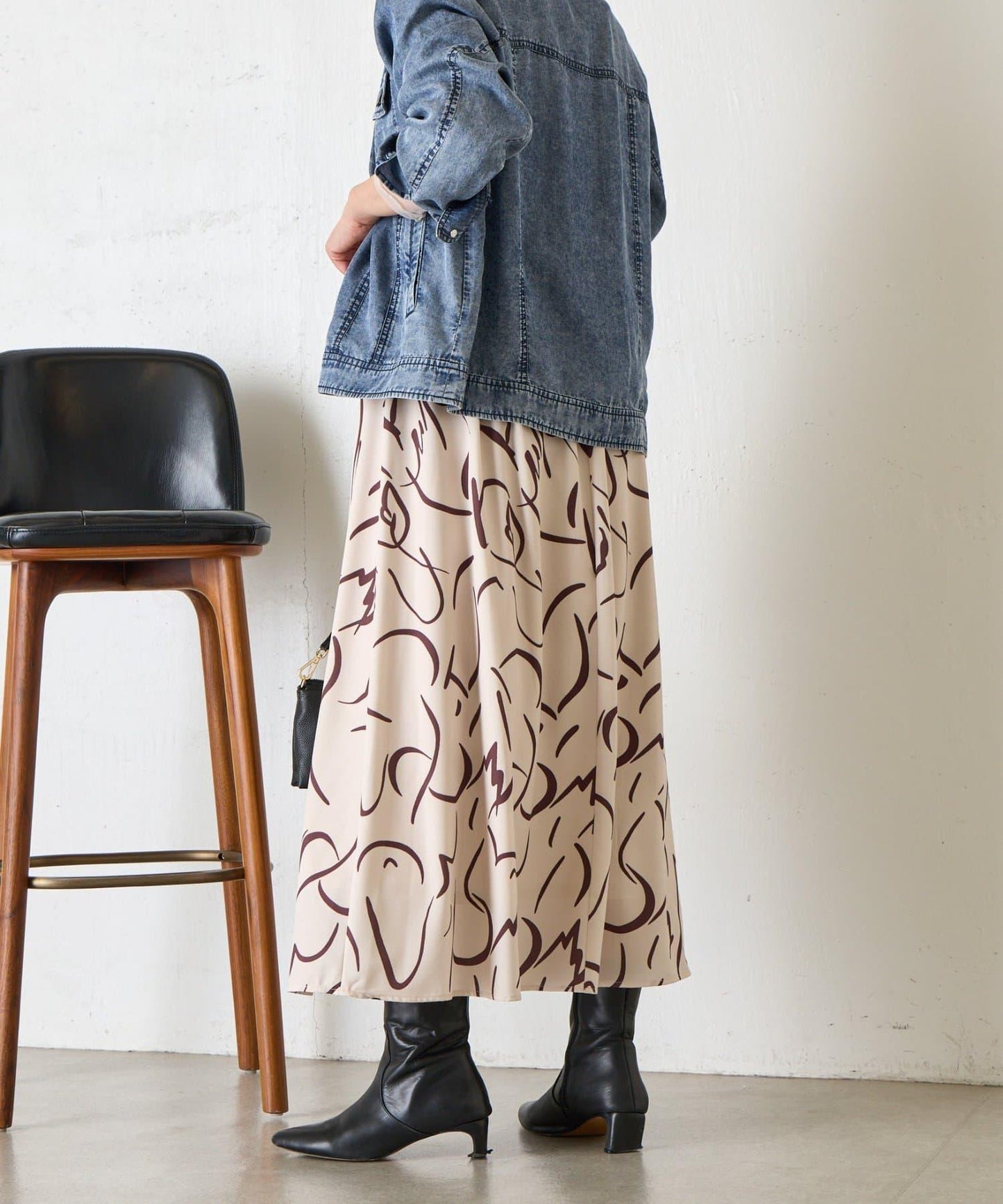 條紋圖案 傘擺款 半身裙