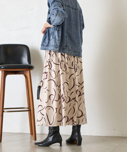 條紋圖案 傘擺款 半身裙