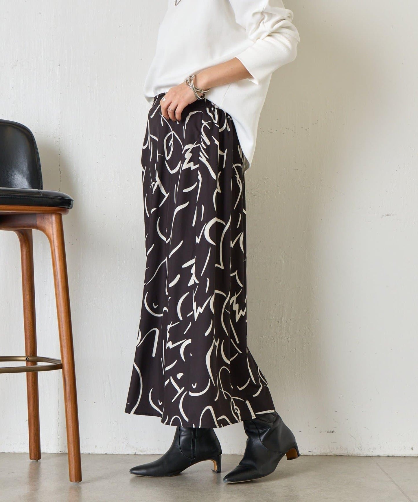 條紋圖案 傘擺款 半身裙