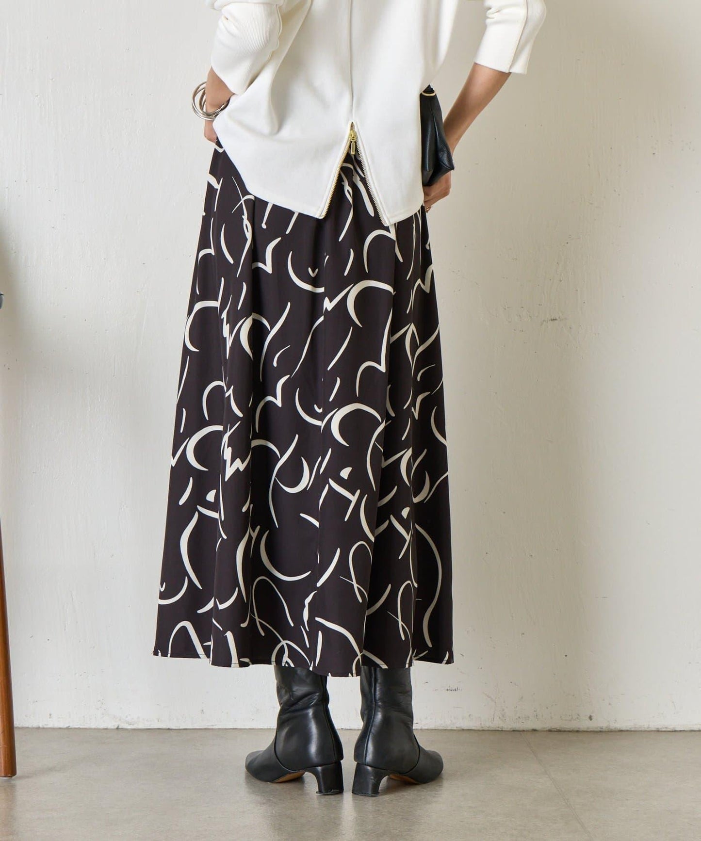 條紋圖案 傘擺款 半身裙