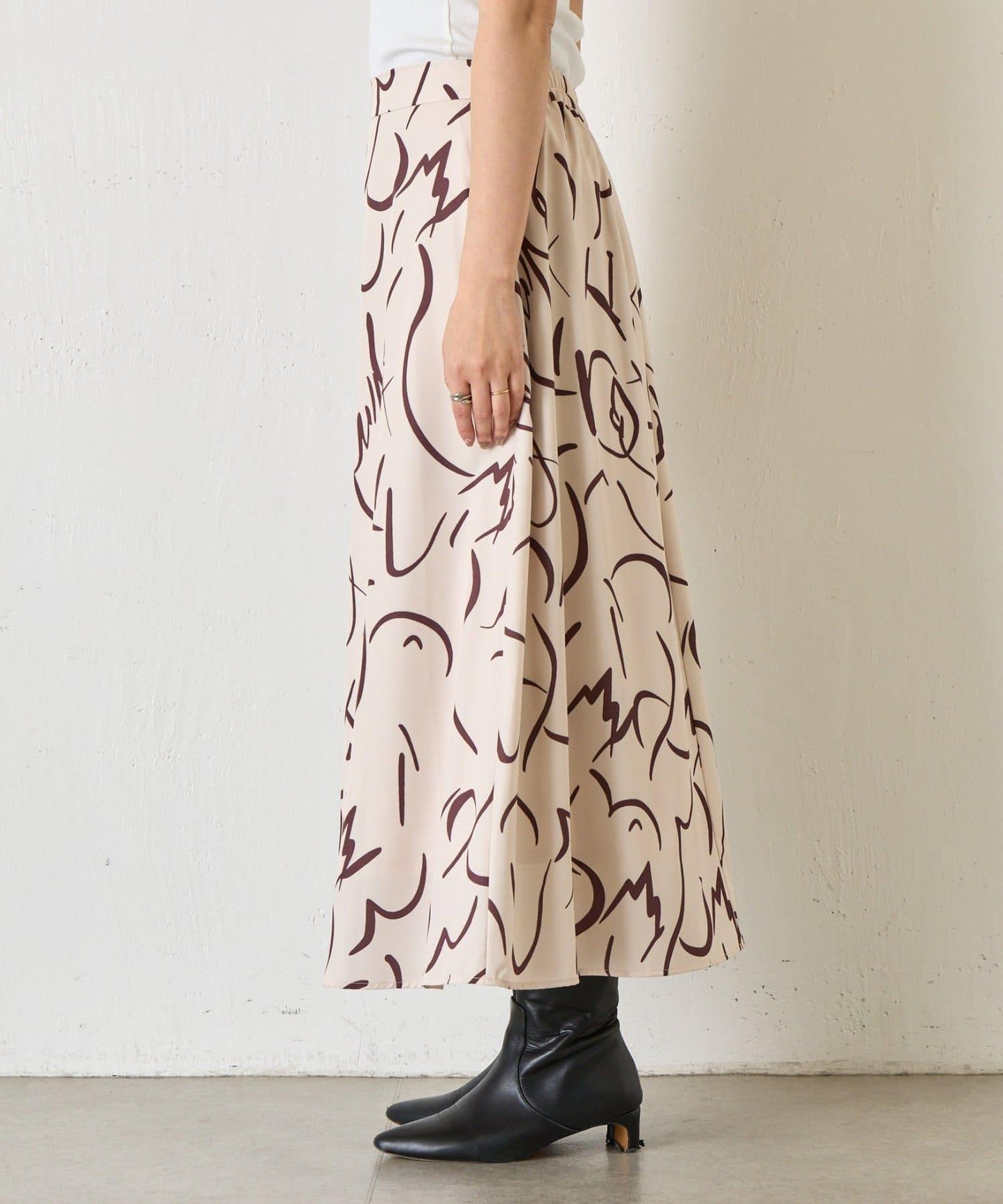 條紋圖案 傘擺款 半身裙