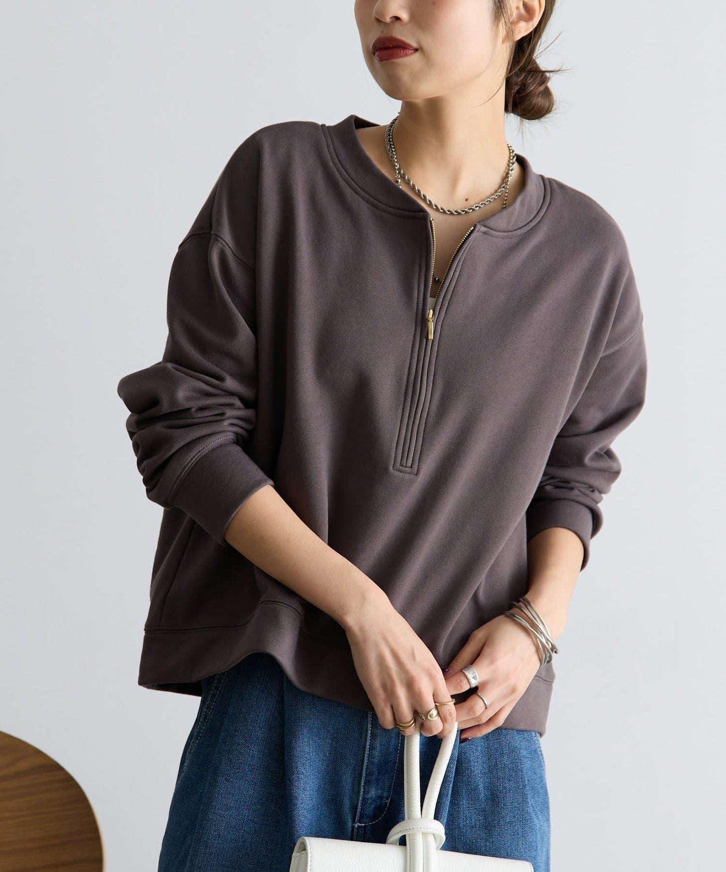 毛圈半拉鍊套頭衛衣