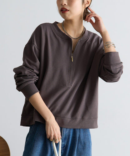 毛圈半拉鍊套頭衛衣