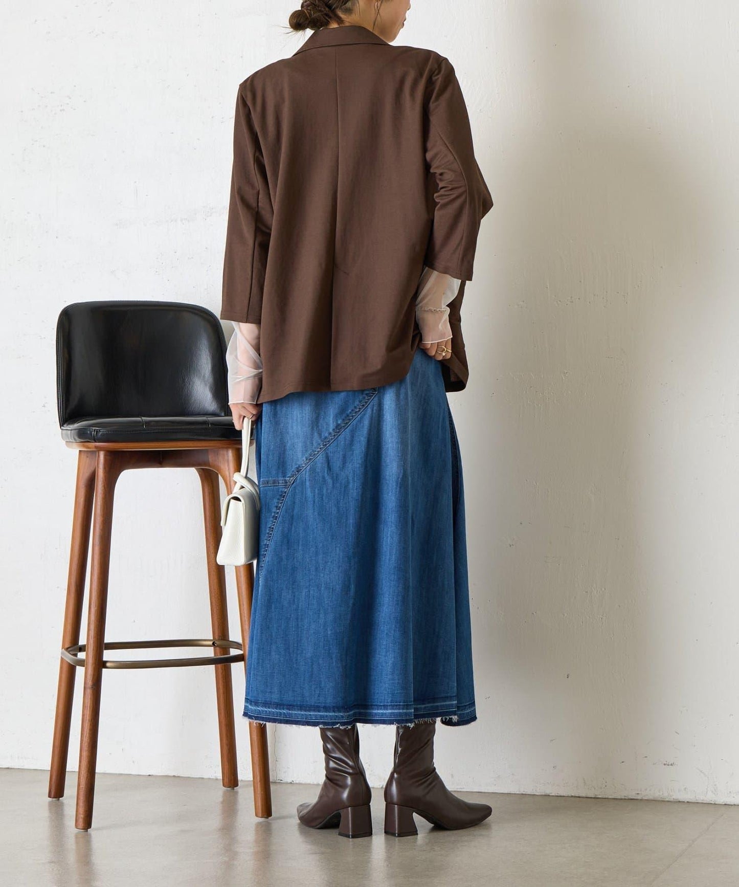 網紗拼接針織打底上衣