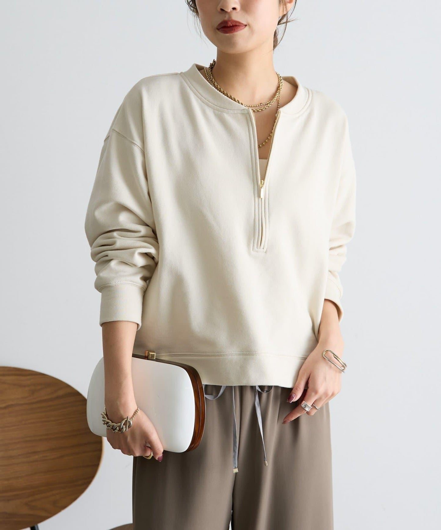 毛圈半拉鍊套頭衛衣