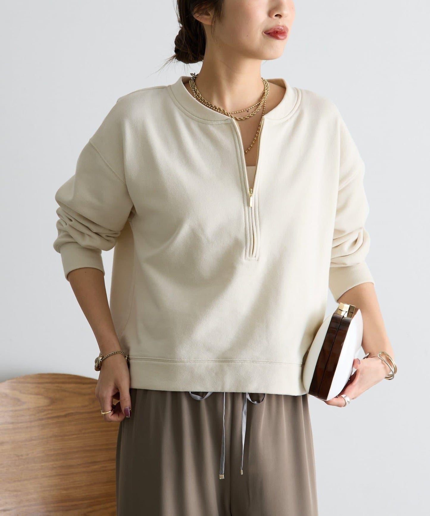 毛圈半拉鍊套頭衛衣