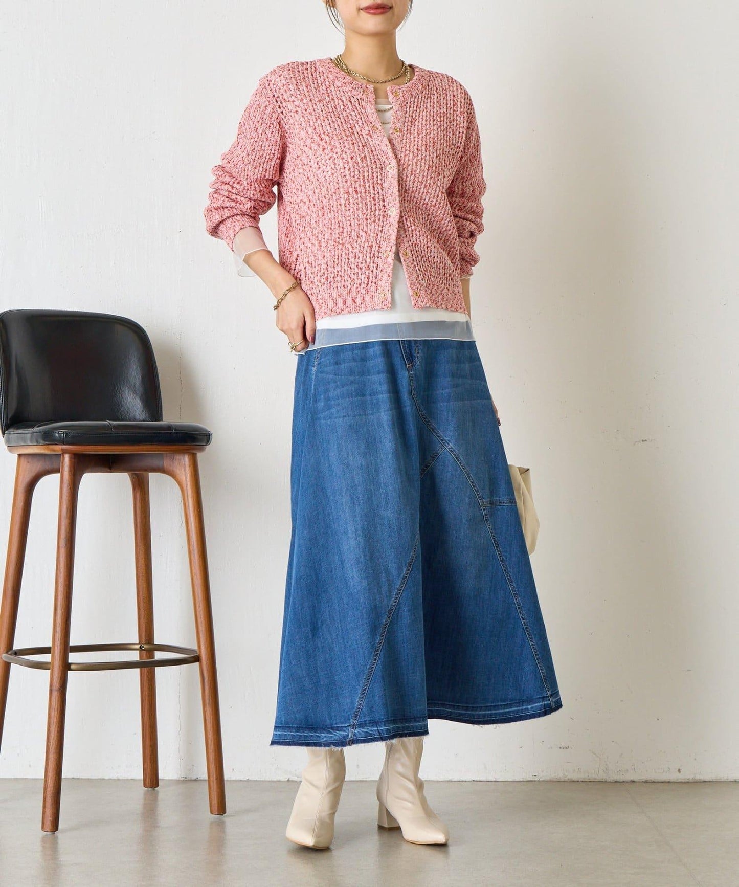 網紗拼接針織打底上衣