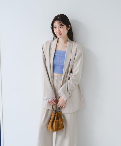 帶胸墊 花卉提花 吊帶背心