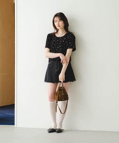 毛巾絨花卉圖案 T恤