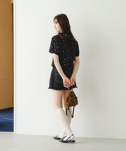 毛巾絨花卉圖案 T恤