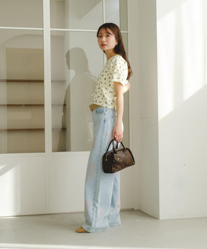 毛巾絨花卉圖案 T恤