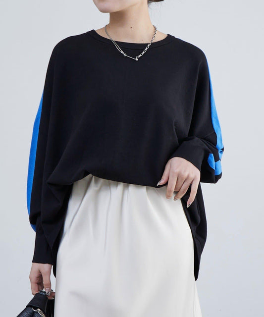 側邊條紋 弧形下襬 上衣