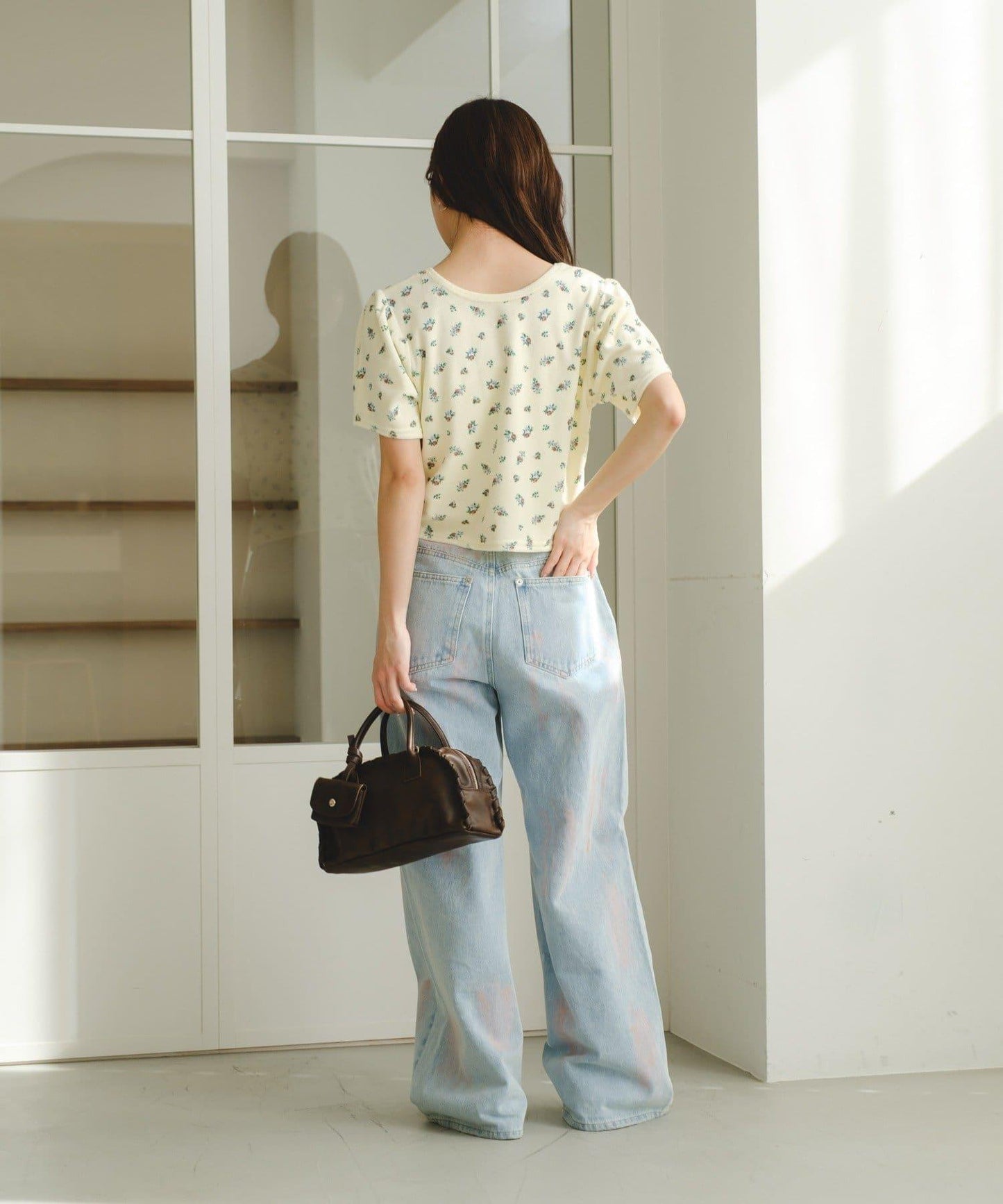 毛巾絨花卉圖案 T恤