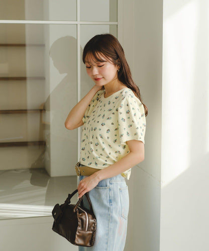 毛巾絨花卉圖案 T恤