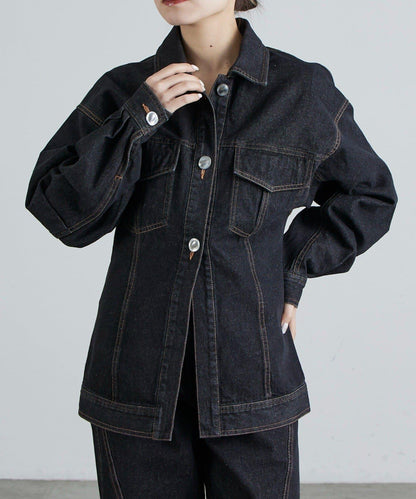 收腰設計牛仔夾克