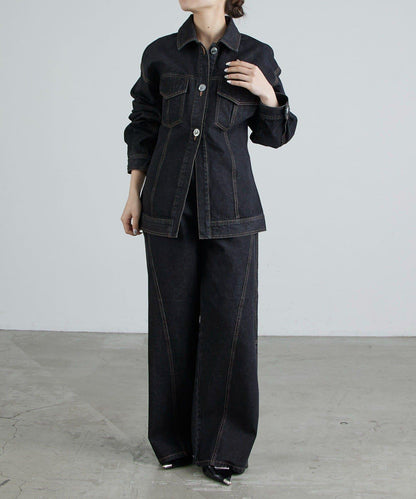 收腰設計牛仔夾克