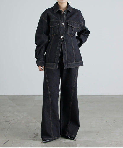 收腰設計牛仔夾克