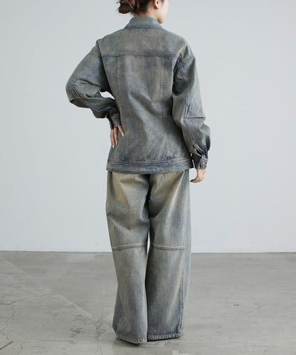 收腰設計牛仔夾克