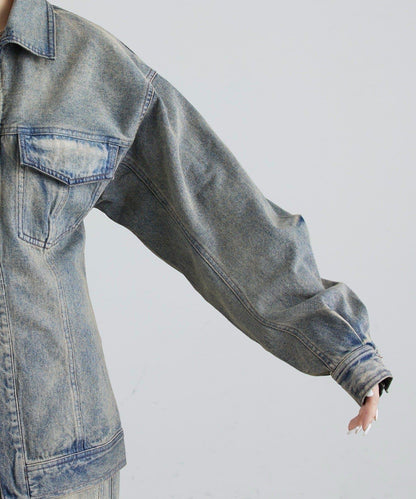 收腰設計牛仔夾克