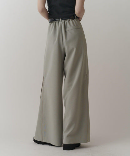 側邊拉鍊 闊腿喇叭 褲子