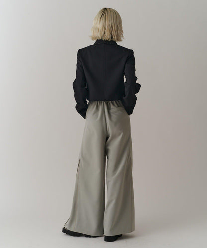 側邊拉鍊 闊腿喇叭 褲子