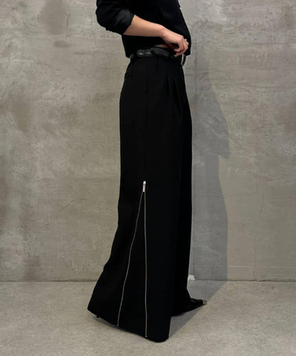 側邊拉鍊 闊腿喇叭 褲子