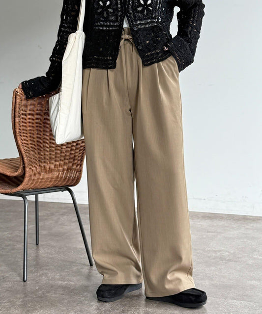 腰部荷葉邊設計 休閒褲