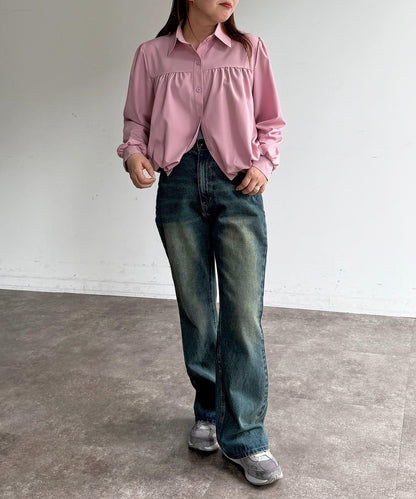 短款蓬鬆廓形襯衫