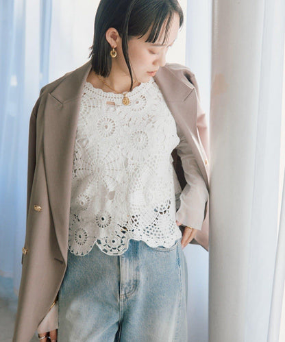 造型感刺繡馬甲（款）