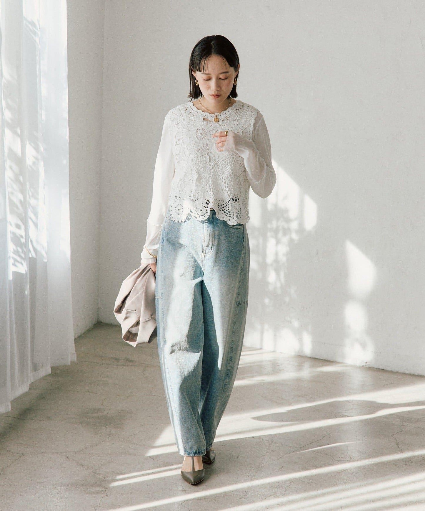 造型感刺繡馬甲（款）