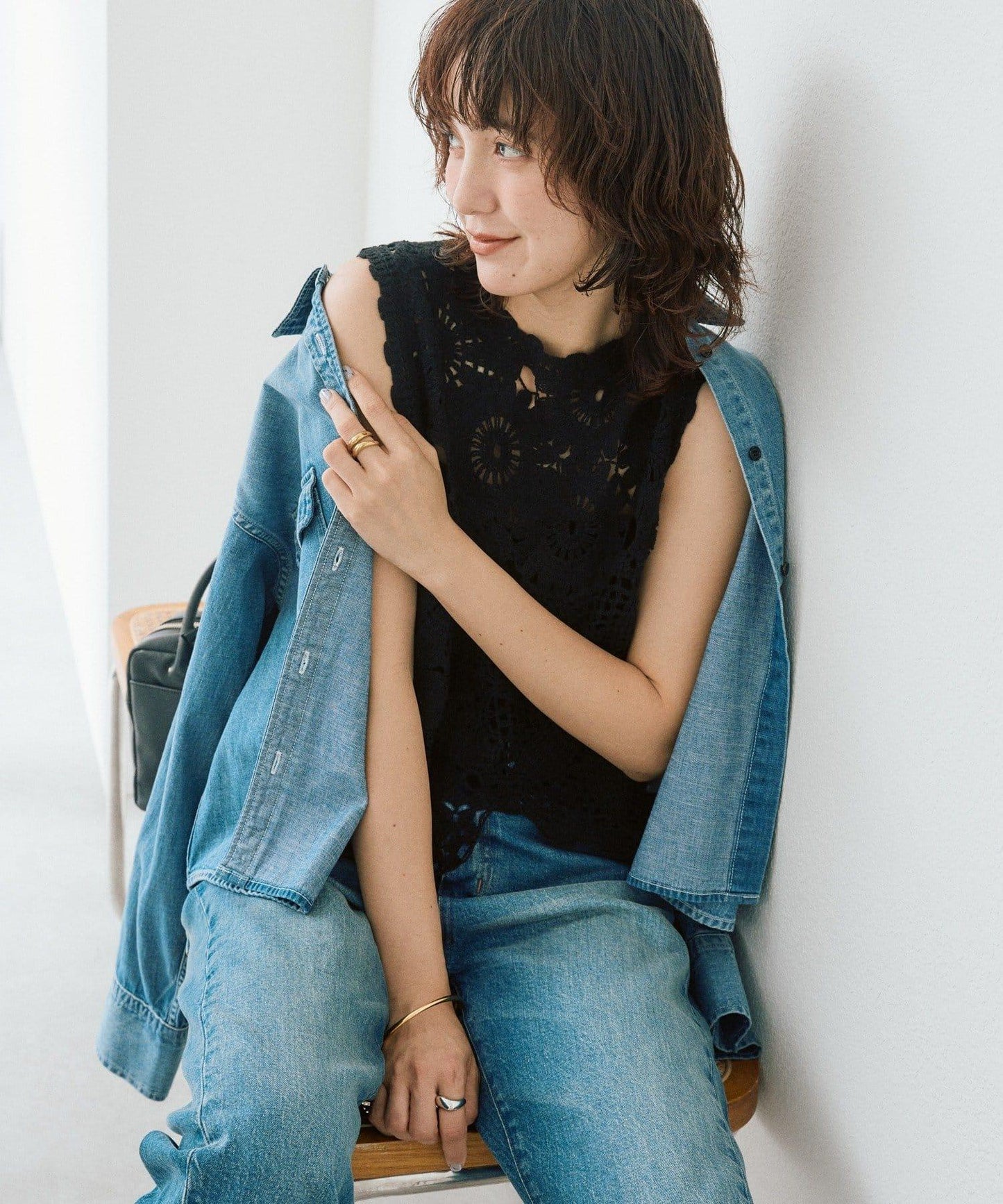 造型感刺繡馬甲（款）