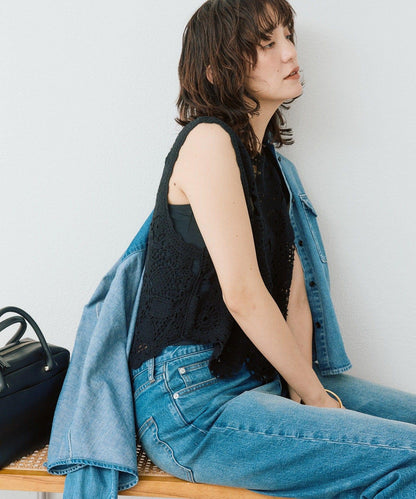 造型感刺繡馬甲（款）